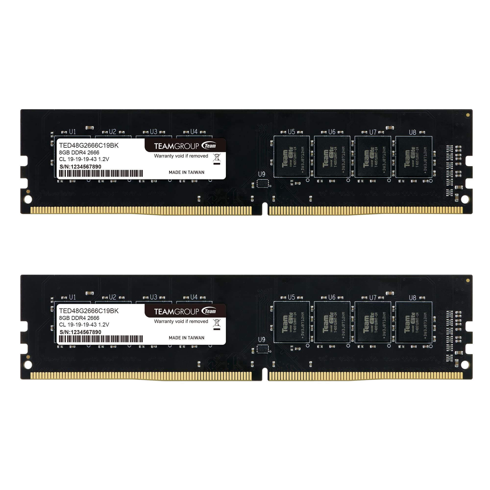 16gb Teamgroup Elite Memory Module Ted416g2666c19dc01 TEAMGROUP